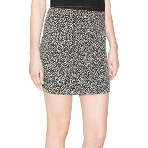 & Other Stories Stretch Knit White Leopard Print Mini Skirt Sz 2